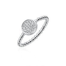 Silver (925) ring with round element and zirconia