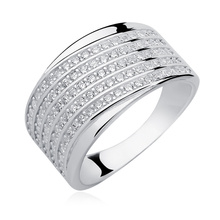 Silver (925) ring with white zirconia