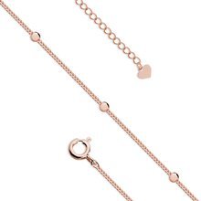 Silver (925) rose gold-plated anklet - adjustable size