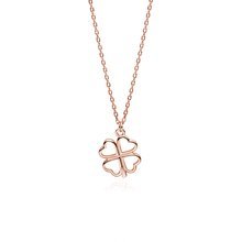 Silver (925) rose gold-plated necklace clover