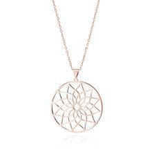 Silver (925) rose gold-plated necklace - mandala