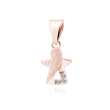 Silver (925) rose gold-plated pendant with white zirconias - angel