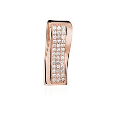 Silver (925) rose gold-plated pendant with zirconia