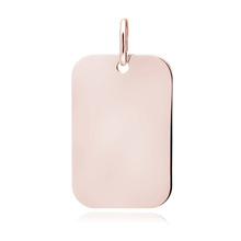 Silver (925) rose gold-plated rectangle pendant