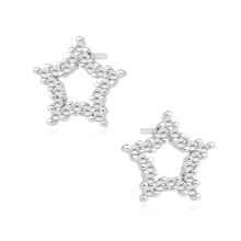 Silver (925) star earrings with zirconia