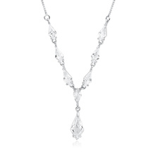 Silver (925) stylish, bridal necklace with zirconia