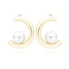 Silver gold-plated (925) pearl earrings