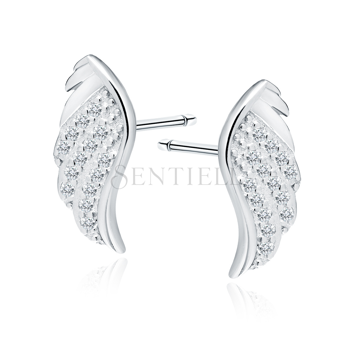 Silver Cubic Zirconia Wing Cuff Earrings