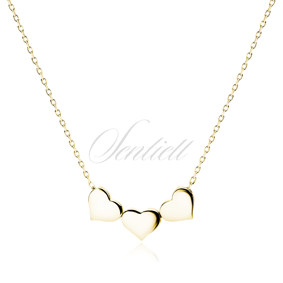14103 - Silver (925) gold-plated choker necklace with hearts 