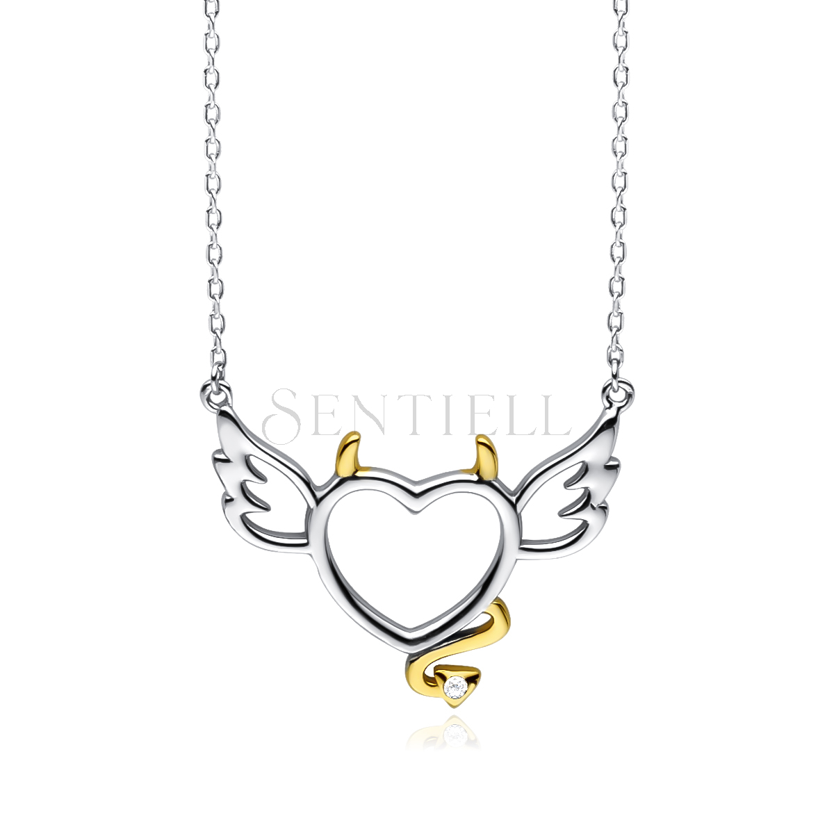 Heart with sale devil horns necklace