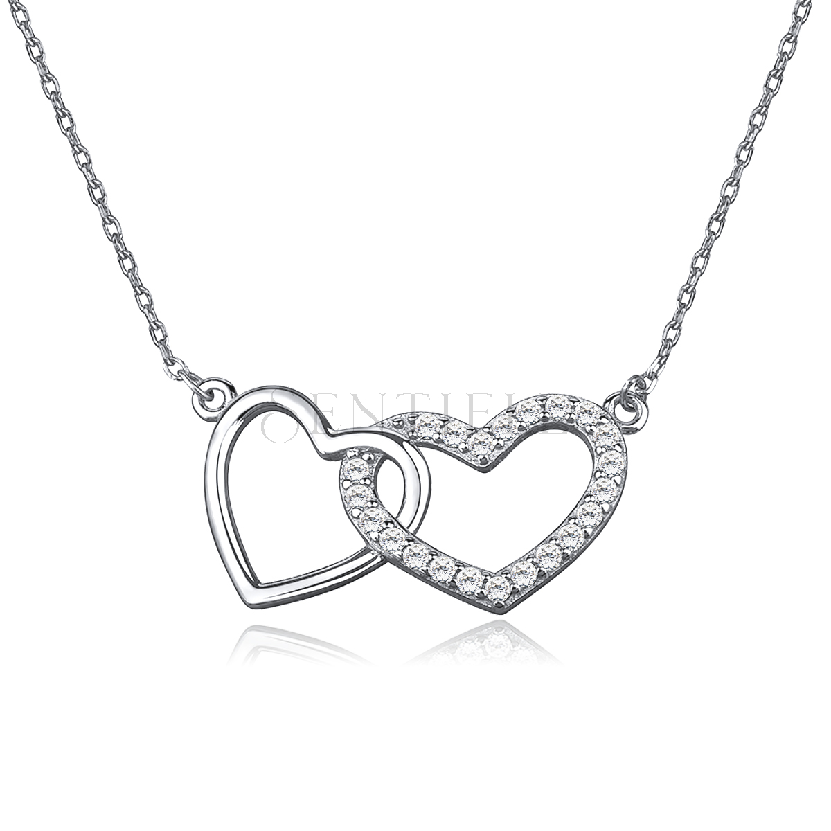Jewels Obsession Heart Necklace Rhodium-plated 925 Silver Heart Pendant with 16 Necklace