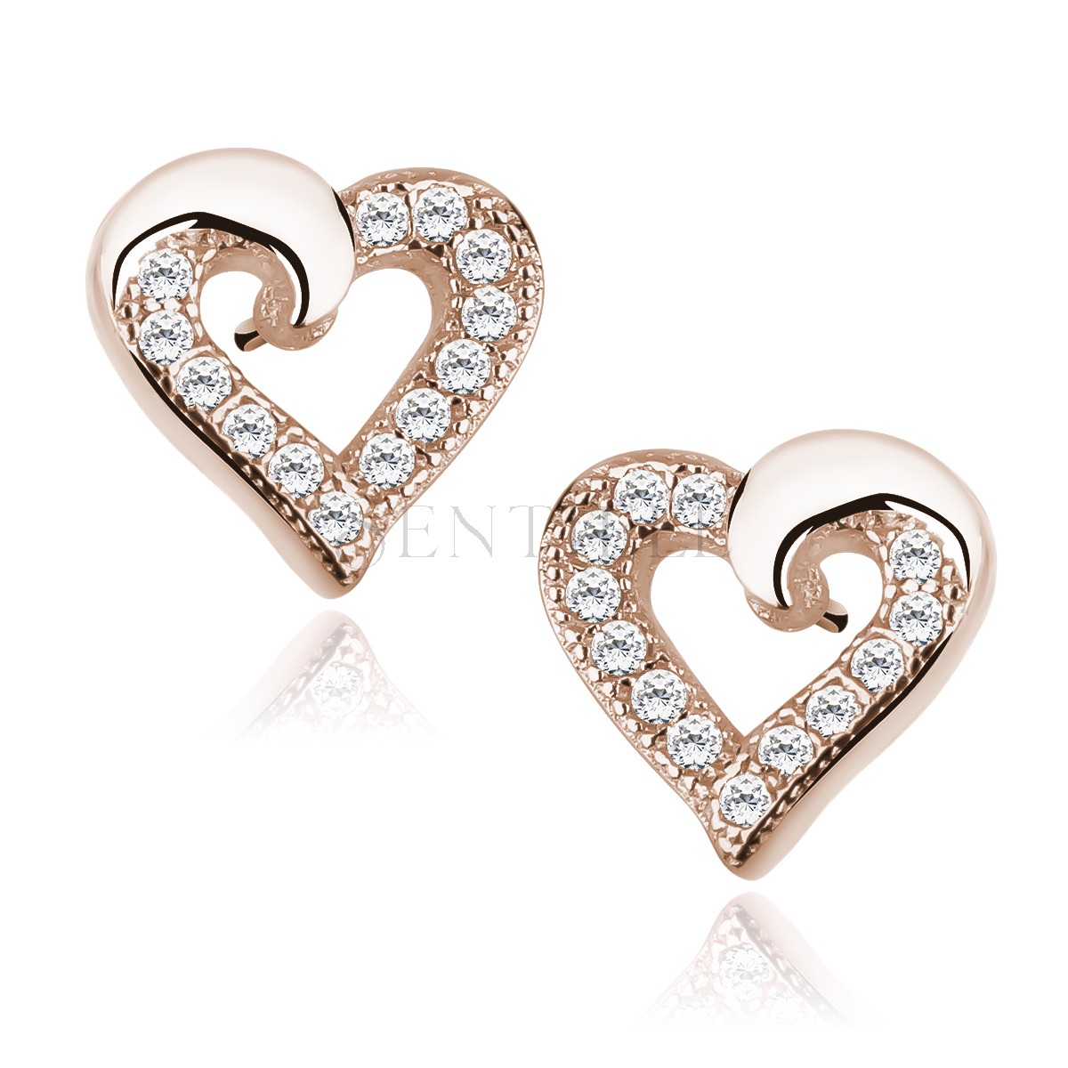 Silver And Rose Gold Heart Earrings Hotsell, 51% OFF | www 
