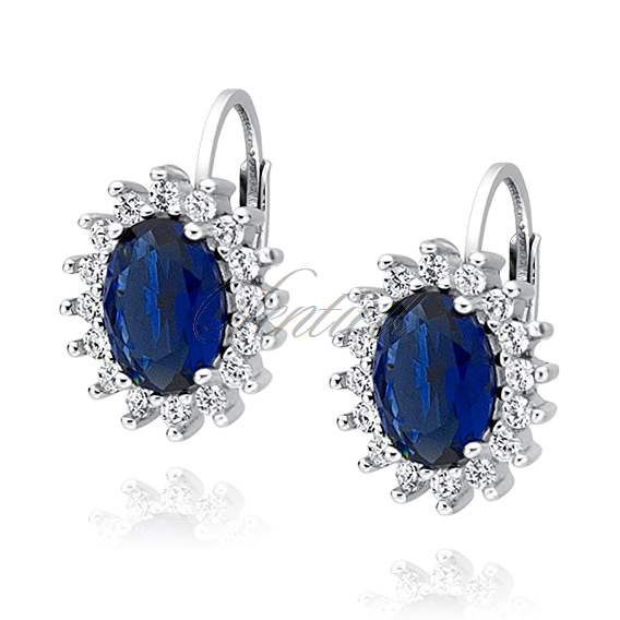 Silver (925) Earrings sapphire zirconia