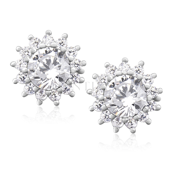 Silver (925) Earrings white zirconia