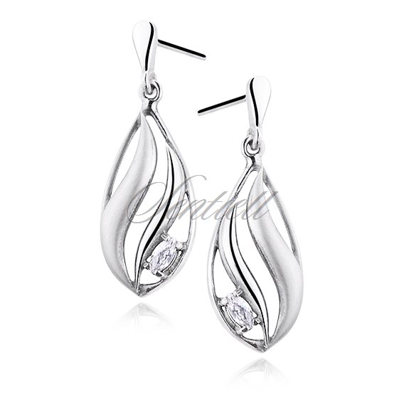 Silver (925) Earrings white zirconia