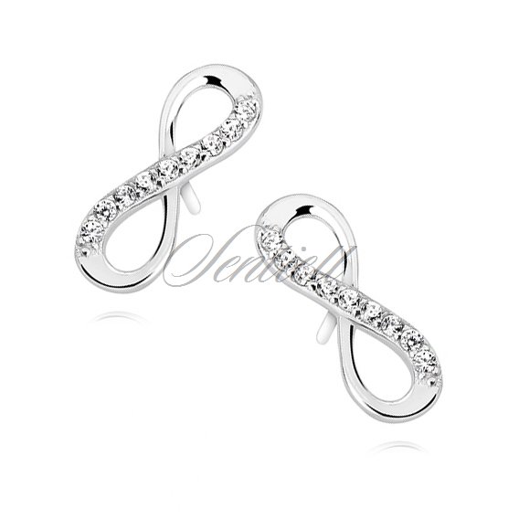 Silver (925) Earrings white zirconia - infinity