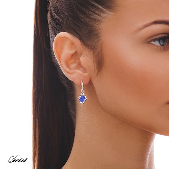 Silver (925) Earrings with sapphire zirconia