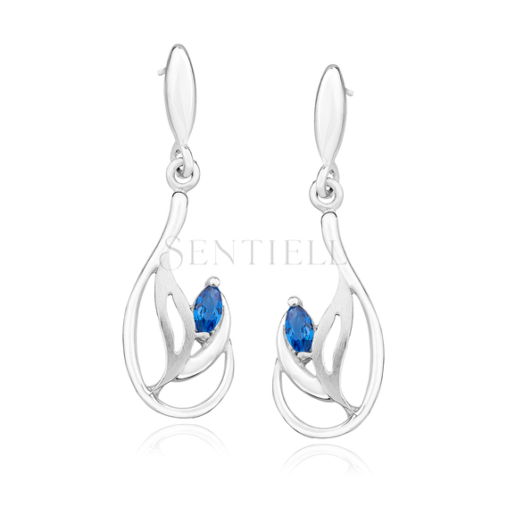 Silver (925) Earrings with sapphire zirconia