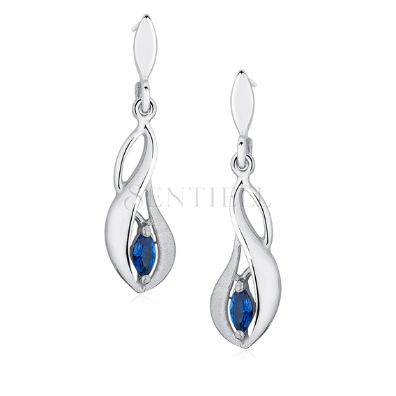 Silver (925) Earrings with sapphire zirconia