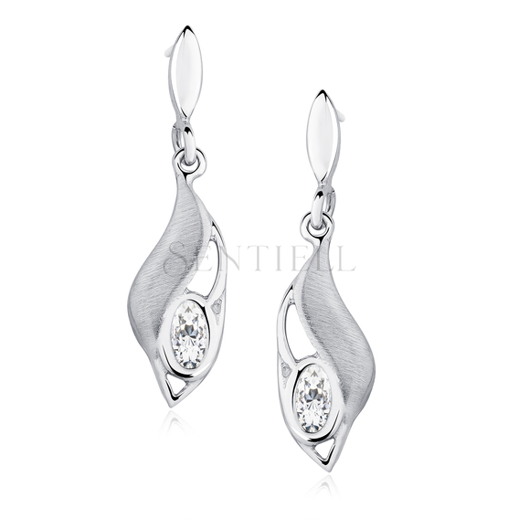 Silver (925) Earrings with white zirconia