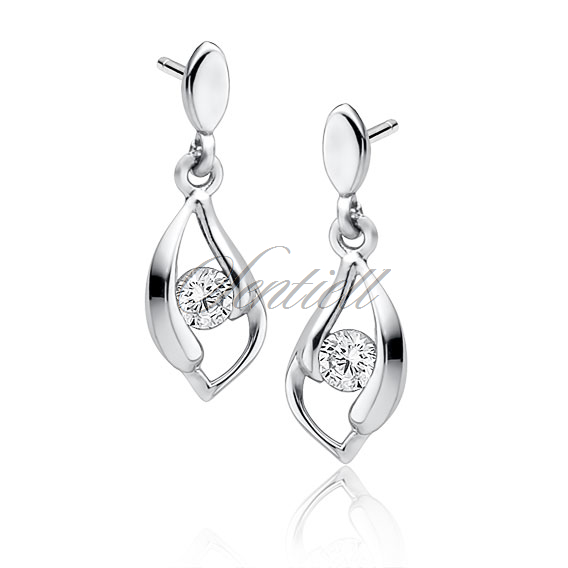 Silver (925) Earrings with white zirconia