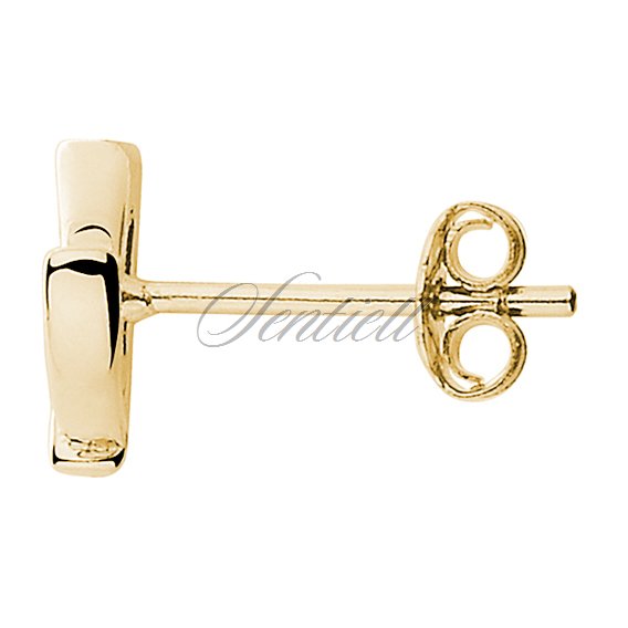 Silver (925) Earrings zirconia microsetting, gold-plated