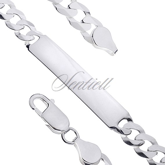 Silver (925) bracelet  Curb ID. Extra Flat Ø 180