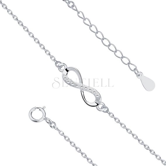 Silver (925) bracelet Infinity with zirconia rhodium-plated