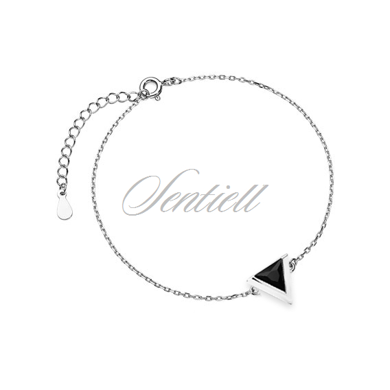 Silver (925) bracelet - triangle with black zirconia