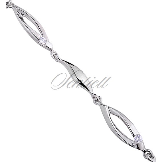 Silver (925) bracelet white zirconia