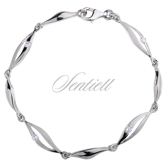 Silver (925) bracelet white zirconia