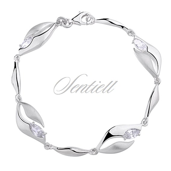 Silver (925) bracelet white zirconia