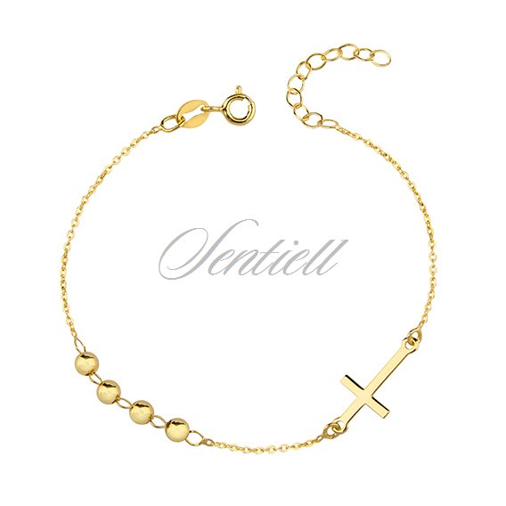 Silver (925) bracelet with cross, gold-plated