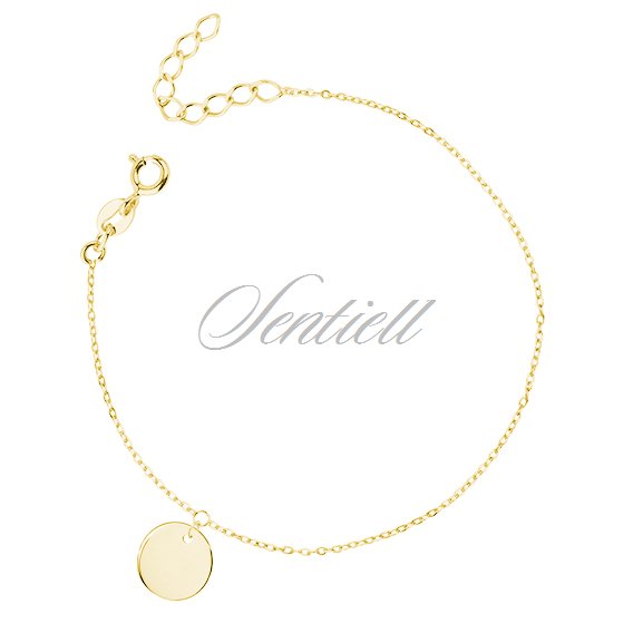 Silver (925) bracelet with gold-plated round pendant