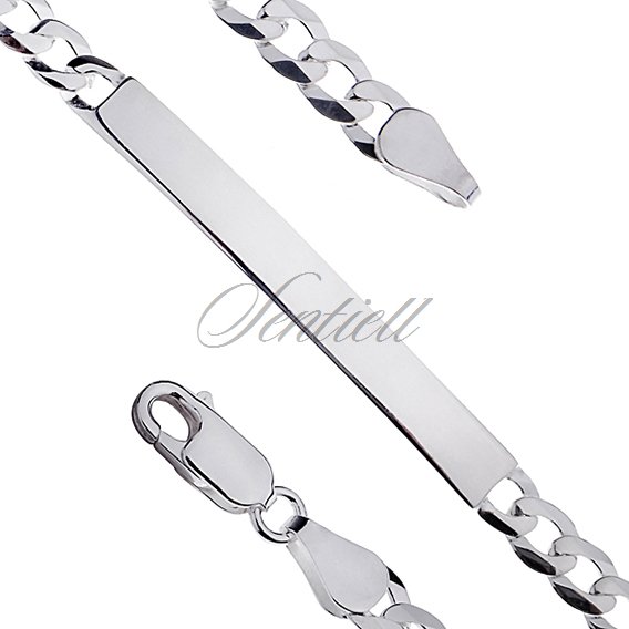 Silver (925) chain bracelet - curb ID extra flat Ø 120