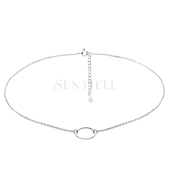 Silver (925) choker necklace with circle