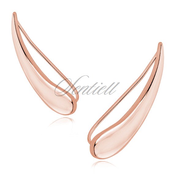 Silver (925) cuff earrings, rose gold-plated