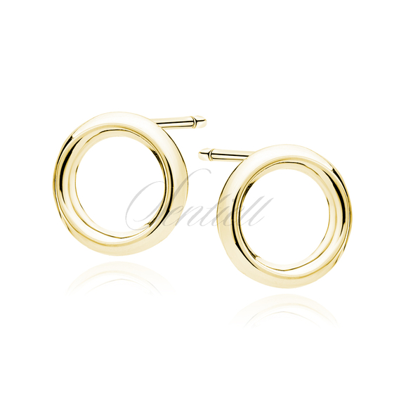 Silver (925) delicate gold-plated earrings - circles