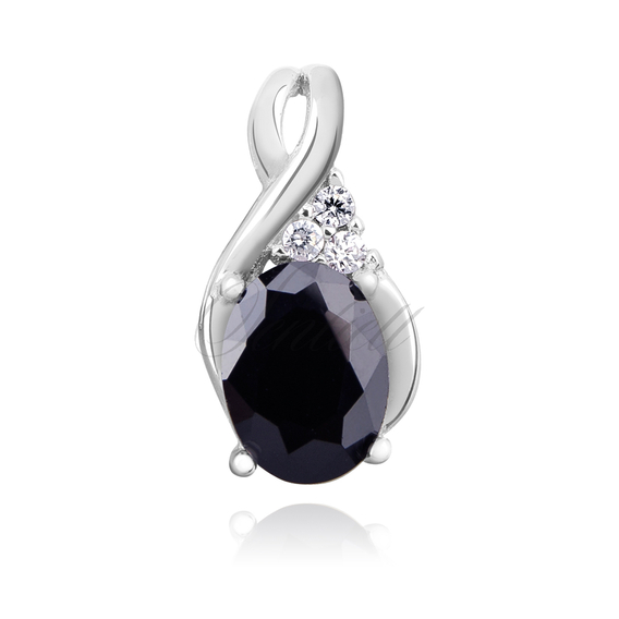Silver (925) delicate pendant with black zirconia