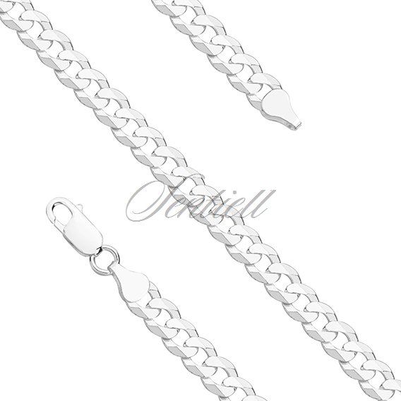 Silver (925) diamond-cut bracelet - curb extra flat Ø 160