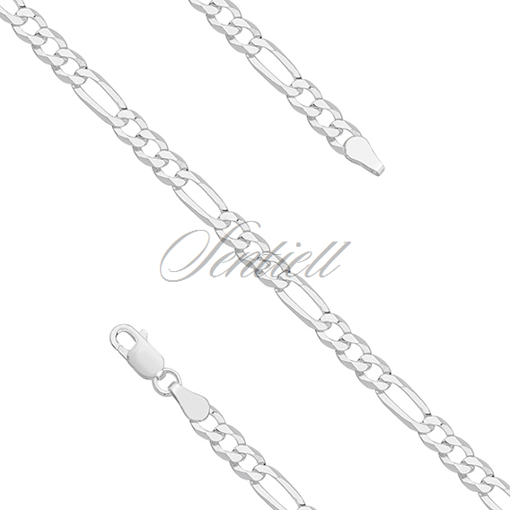 Silver (925) diamond-cut bracelet - figaro extra flat Ø 0100