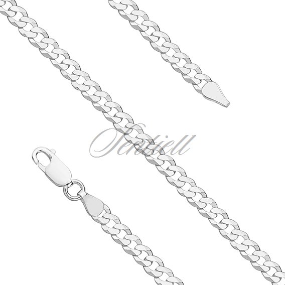 Silver (925) diamond-cut chain - curb extra flat Ø 120