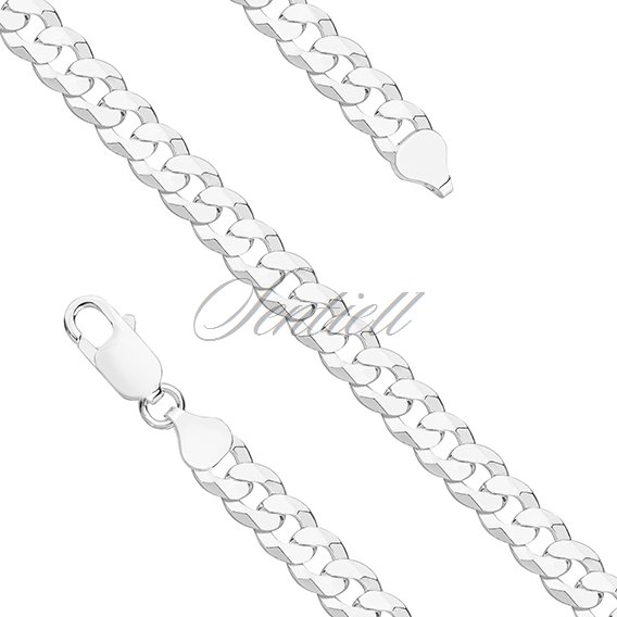 Silver (925) diamond-cut  chain - curb extra flat Ø 180