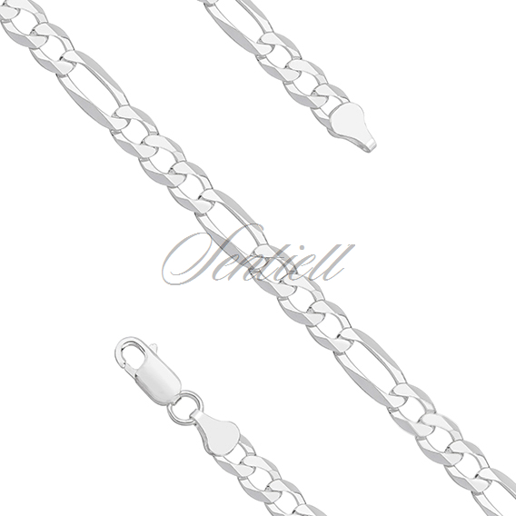 Silver (925) diamond-cut chain - figaro extra flat Ø 140