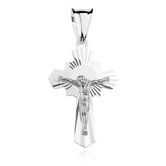 Silver (925) diamond cut pendant cross