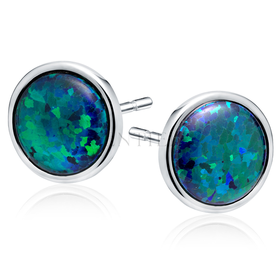 Silver (925) earings with green opal