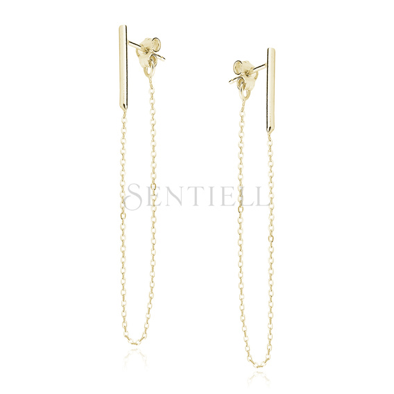Silver (925) earrings - gold-plated chain