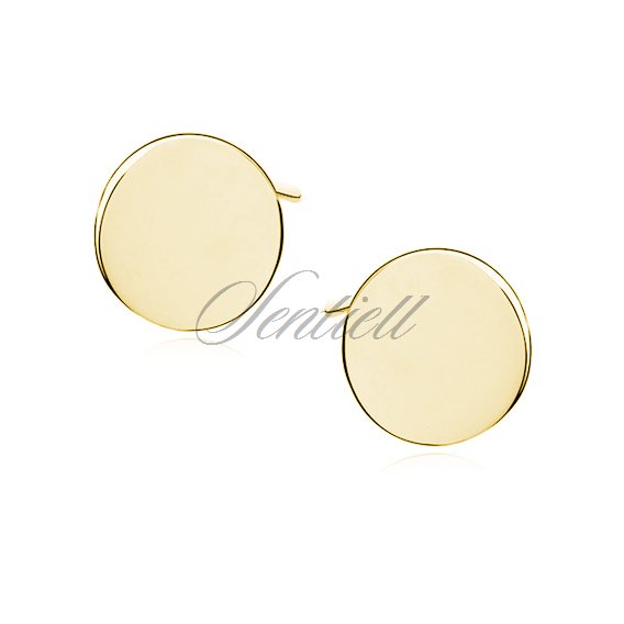 Silver (925) earrings - gold-plated circles