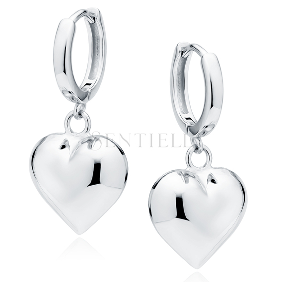 Silver (925) earrings hoop with heart