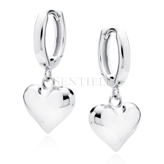 Silver (925) earrings hoop with heart